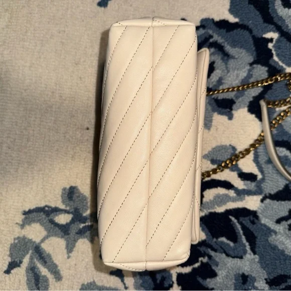 Tory Burch Small Cream Kira Chevron Leather Shoulder Bag - Picture 11 of 16
